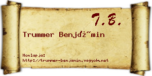 Trummer Benjámin névjegykártya