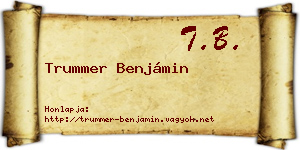 Trummer Benjámin névjegykártya